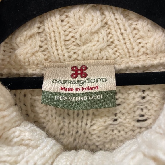 Carriag Donn small Marino Wool Thick Cable Knit Zip Up Sweater Cardigan - Picture 4 of 11